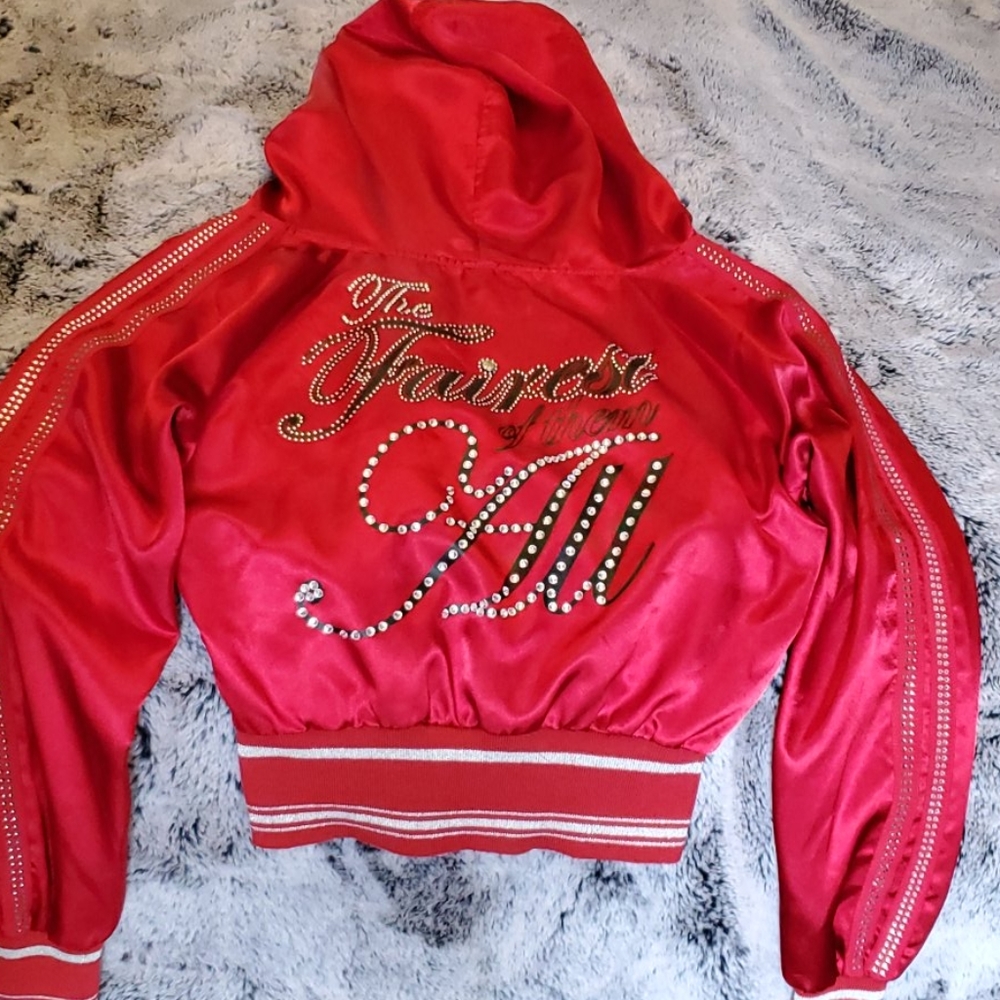 Red Satin Apple Bottoms Jacket Size S